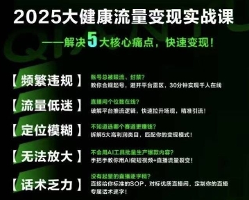 大健康流量全域新增长8.0，三月底线下课视频，大健康万亿蓝海，从类目突围到模式迭代-大兵轻创资源库