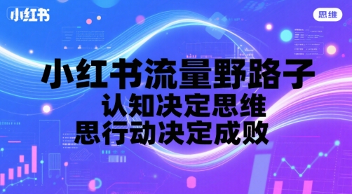小红书流量野路子，认知决定思维，思维决定行动，行动决定成败-大兵轻创资源库