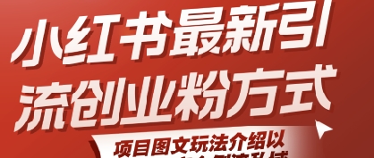 小红书最新引流创业粉方式，项目图文玩法介绍以及如何安全倒流私域-大兵轻创资源库