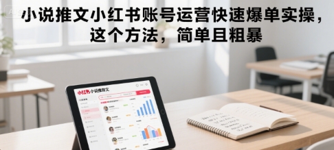 小说推文小红书账号运营快速爆单实操，这个方法，简单且粗暴-大兵轻创资源库