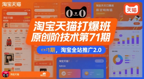 淘宝天猫打爆班原创高阶技术第71期，淘宝全站推广2.0-大兵轻创资源库