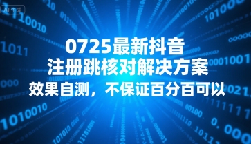 0725最新抖音注册跳核对解决方案，效果自测，不保证百分百可以-大兵轻创资源库