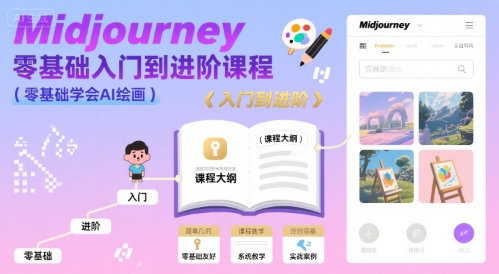 midjourney零基础入门到进阶课程，零基础学会AI绘画-大兵轻创资源库