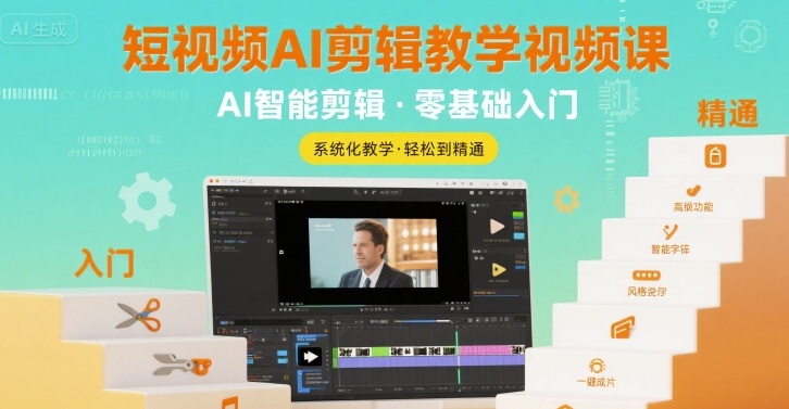 短视频AI剪辑教学视频课，入门到精通-大兵轻创资源库