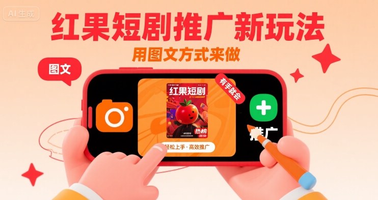红果短剧推广新玩法，用图文方式来做，有手就会-大兵轻创资源库
