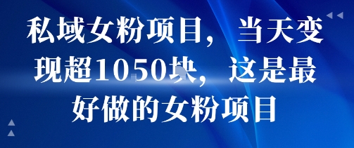 私域女粉项目，当天变现超1k，这是最好做的女粉项目，可放大操作-大兵轻创资源库