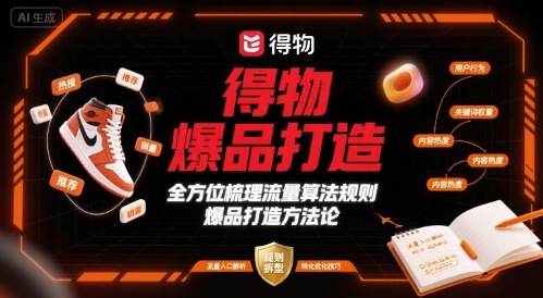 得物爆品打造，全方位梳理得物流量算法规则爆品打造规则-大兵轻创资源库