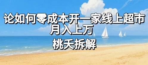 论如何零成本开一家线上超市，月入上W-大兵轻创资源库