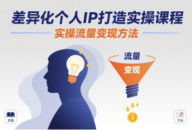 差异化个人IP打造实操课程，实操流量变现方法-大兵轻创资源库