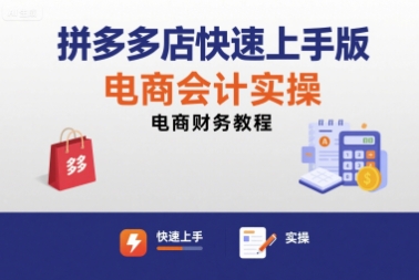 拼多多店快速上手版电商会计实操-电商财务教程-大兵轻创资源库