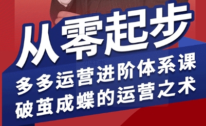 拼多多运营进阶系统课，从零起步，多多运营进阶体系课，破茧成蝶的运营之术-大兵轻创资源库