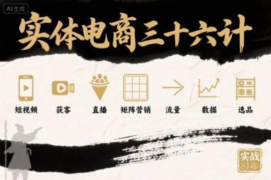 实体电商三十六计，短视频-获客-直播-矩阵营销-流量-数据-选品-大兵轻创资源库
