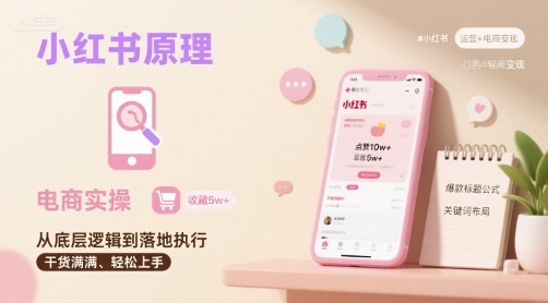 小红书原理以及详细实操流程，小红书电商教程-大兵轻创资源库