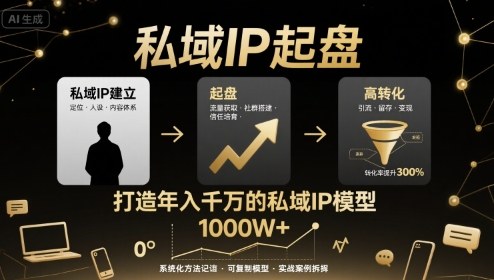 私域IP起盘，私域ip建立、起盘、高转化，打造年入千万的私域ip模型-大兵轻创资源库
