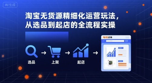 淘宝无货源精细化运营玩法，从选品到起店的全流程实操-大兵轻创资源库