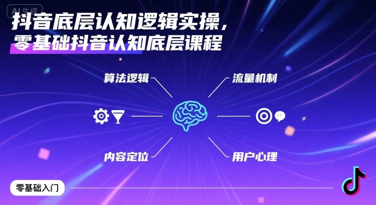 抖音底层认知逻辑实操，零基础抖音认知底层课程-大兵轻创资源库