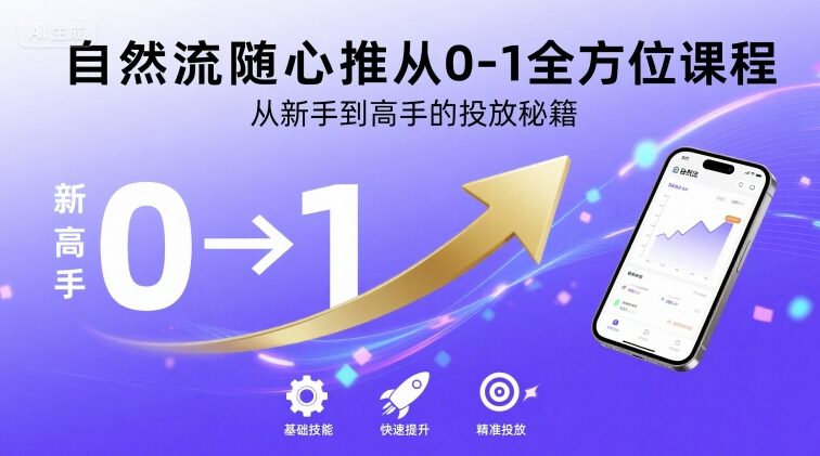 自然流随心推从0-1全方位课程，从新手到高手的投放秘籍-大兵轻创资源库
