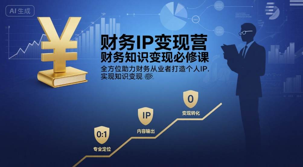 财务IP变现营，财务知识变现必修课，全方位助力财务从业者打造个人IP，实现知识变现-大兵轻创资源库