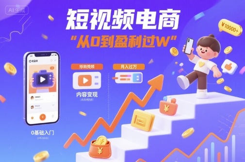 短视频电商：短视频变现从0到盈利过W-大兵轻创资源库