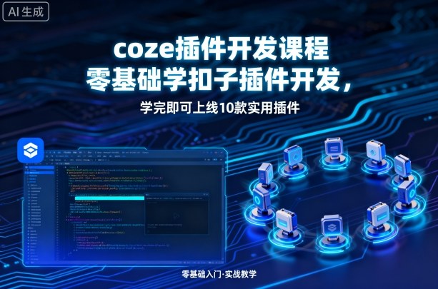 coze插件开发课程，零基础学扣子插件开发，学完即可上线10款实用插件-大兵轻创资源库