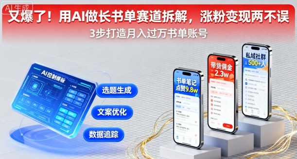 又爆了！用AI做长书单赛道拆解，涨粉变现两不误-大兵轻创资源库