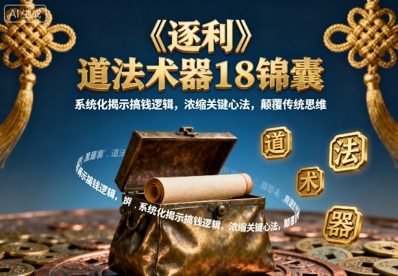 《逐利》道法术器18锦囊，系统化揭示搞钱逻辑，浓缩关键心法，颠覆传统思维-大兵轻创资源库