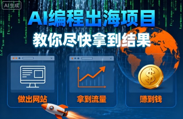 AI编程出海项目，教你尽快拿到结果-做出网站、拿到流量、賺到钱-大兵轻创资源库