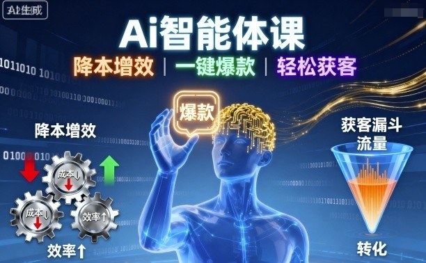Ai智能体课，降本增效，一键爆款，轻松获客-大兵轻创资源库