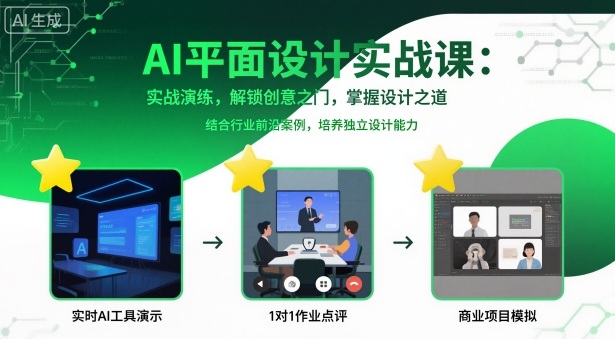 AI平面设计实战课，实战演练，解锁创意之门，掌握设计之道-大兵轻创资源库