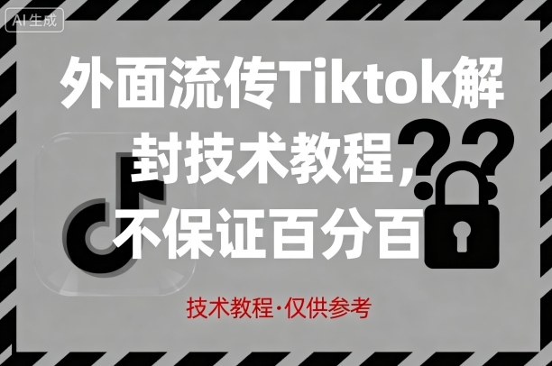 外面流传Tiktok解封技术教程，不保证百分百，具体自测-大兵轻创资源库