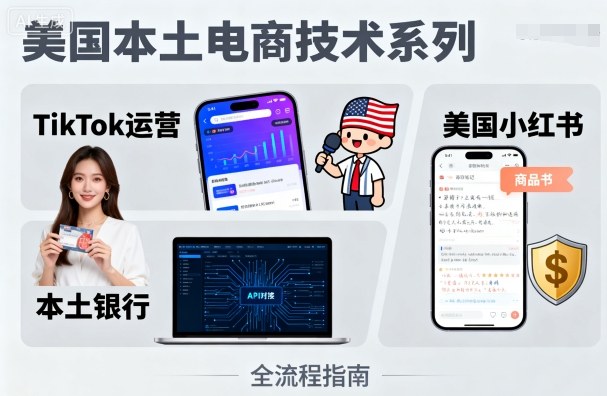 美国本土电商技术，Tiktok 运营篇+美国小红书篇+本土银行篇-大兵轻创资源库