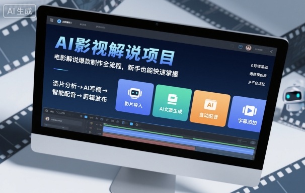 AI影视解说项目，电影解说爆款制作全流程，新手也能快速掌握-大兵轻创资源库