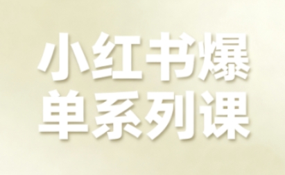 小红书爆单系列课,聚焦小红书电商全链路增长