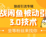狼叔实战闲鱼被动引流3.0技术,无限上架玩法,免费送被动引流,高阶玩法实战总结-大兵轻创资源库