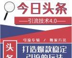 今日头条引流技术4.0,微头条实战细节,微头条引流核心技巧分析,快速发布引流玩法-大兵轻创资源库