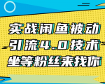 实战闲鱼被动引流4.0技术,坐等粉丝来找你,实操演示日加200+精准粉-大兵轻创资源库