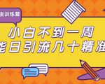 清和行记引流训练营：小白不到一周便能日引流几十精准粉-大兵轻创资源库