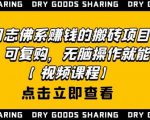 强子日志佛系赚钱的搬砖项目，需求大，可复购，无脑操作就能收钱-大兵轻创资源库