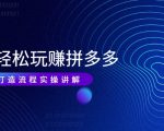 带你轻松玩赚拼多多:花的少 赚的多 爆款更简单 爆款打造流程实操讲解-大兵轻创资源库