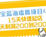 淘宝蓝海虚拟项目4.0，15天快速起店，单天利润200到2000元-大兵轻创资源库