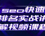 seo快速排名实战讲解视频课程，揭秘seo快排原理-大兵轻创资源库