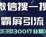 微信搜一搜霸屏引流课，打造被动精准引流系统，轻松日引300行业精准粉-大兵轻创资源库