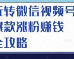 玩转微信视频号爆款涨粉赚钱全攻略,让你快速抓住流量风口,收获红利财富-大兵轻创资源库