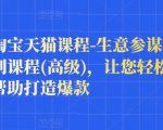 樊剑淘宝天猫课程-生意参谋数据分析系列课程(高级),让您轻松运营店铺,帮助打造爆款-大兵轻创资源库