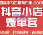 推易电商·2022年抖音小店爆单营,不直播、不拍短视频、日出1000单,暴力玩法-大兵轻创资源库