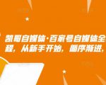凯哥自媒体·百家号自媒体全套实战赚钱教程，从新手开始，循序渐进，系统的讲解-大兵轻创资源库