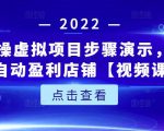 新人实操虚拟项目步骤演示,0基础打造自动盈利店铺【视频课程】-大兵轻创资源库