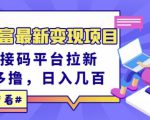 东方财富最新变现项目,利用接码平台拉新,多号多撸,日入几百无压力-大兵轻创资源库