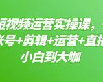 晨哥·短视频运营实操课,一部手机,账号+剪辑+运营+直播,从小白到大咖-大兵轻创资源库