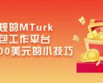 利用正规的MTurk微型众包工作平台,月赚1100美元的小技巧-大兵轻创资源库